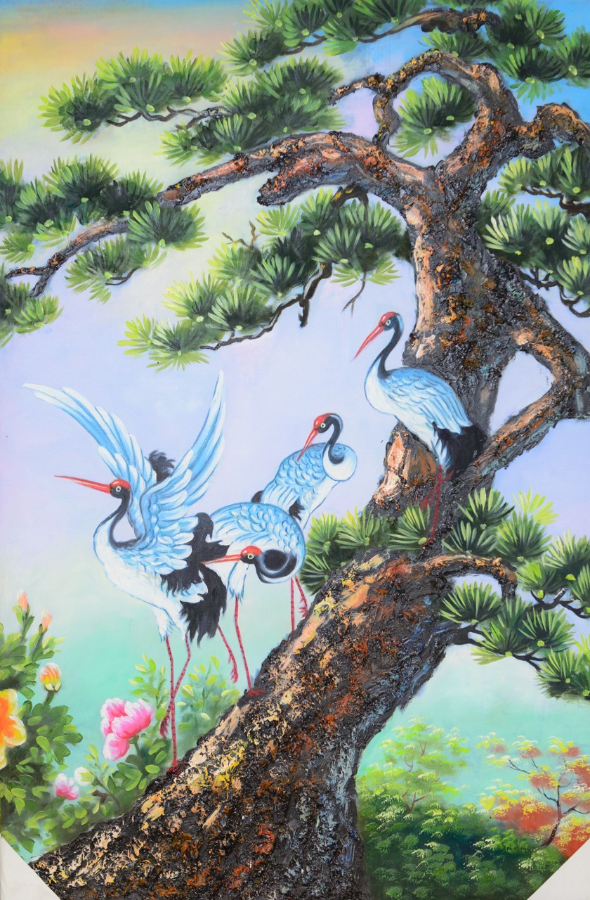 Tranh Sơn Dầu Đàn Cò 2